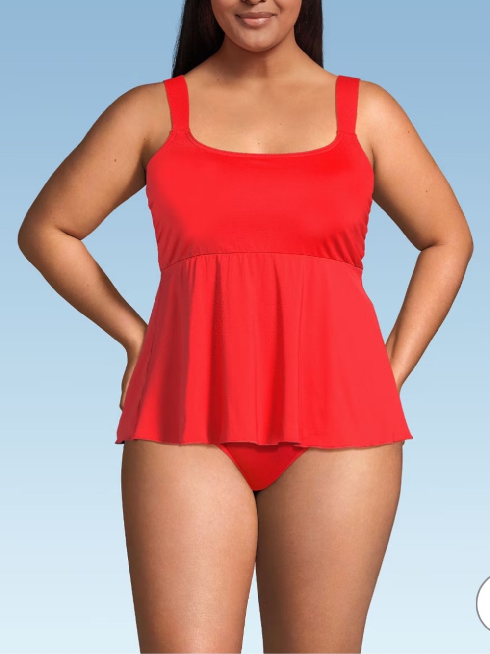 NWT Lands End Adjustable scoop neck flutter tankini top size 3X